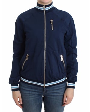 John Galliano Women's Blue zip cotton cardigan