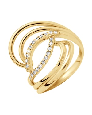 Wervelt de ring Diamonds 0,20 Cts Yellow Gold