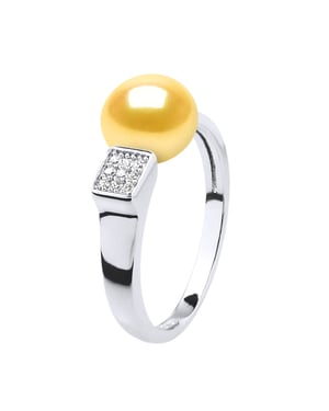 Ring Verstelbare Zoetwater Parel sieraden 9-10mm Golden 925