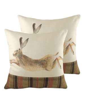 Hunter Leaping Hare Cushions (Twin Pack)