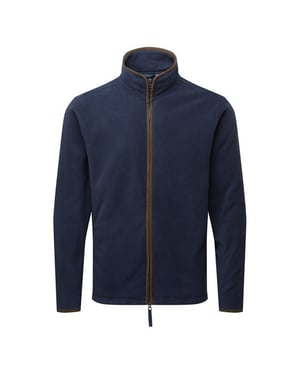 Premier Mens Artisan Fleece Jacket (Navy/Brown)