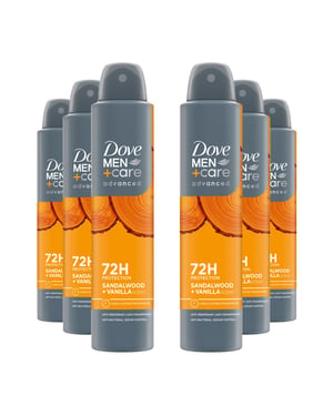 Dove Men+Care Advanced Deodorant Spray for 72Hrs Sweat Protection 200ml, 6 Pack