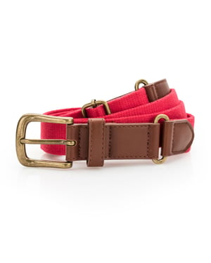 Asquith & Fox Heren Fauxleer en Canvasgordel (Kersenrood)