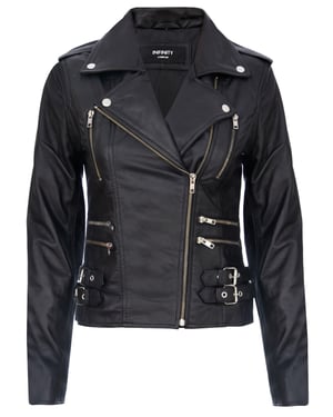 Dames leren Brando bikerjack-Loddon