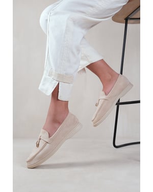 Where's That From Womens 'Pegasus' Slip On Trim Loafers With Accessory Detailing