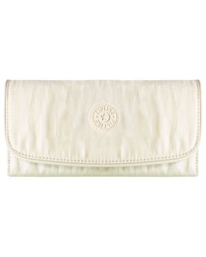Kipling Money Land Womens Beige Pearl Large Wallet