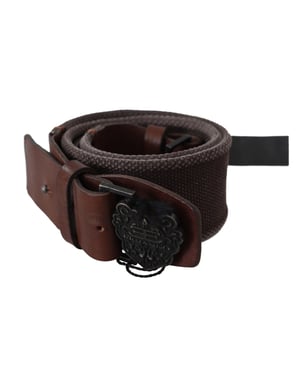 Ermanno Scervino Women's Dark Brown Leather Wide Buckle Waist Belt