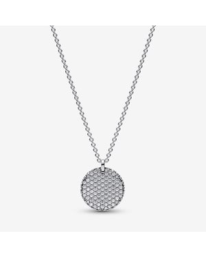 Pandora 'Timeless Pavé' Women's 925 Sterling Silver Chain with Pendant - Silver 392632C01-45