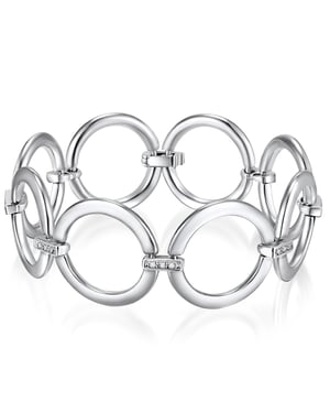 Bracelet silver embellished with swarovski crystals® white Rafaela Donata