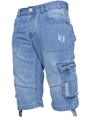 Enzo Heren Cargo Combat Denim Short