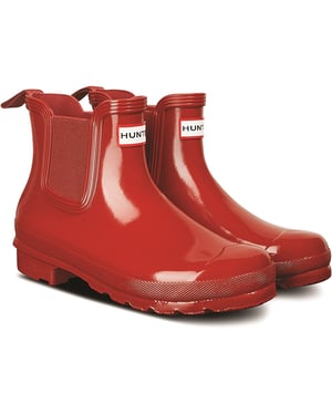 Hunter Original Chelsea Gloss Rubber dameslaarzen Military Red Wellington