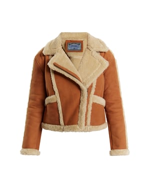 Dreimaster Leren bikerjack Dames cognac