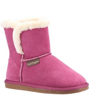 Hush Puppies Womens/Ladies Ashleigh Suede Slipper Boots (Rose)