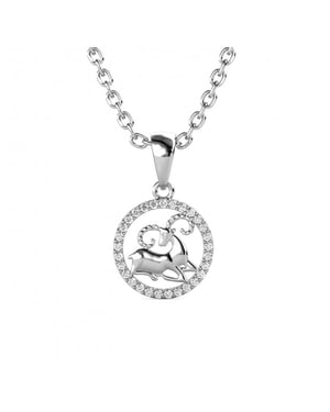 Aries Zodiac-hänge - silver och kristall