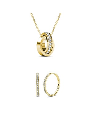 Parures Chic Circle Hoop - Doré och kristall