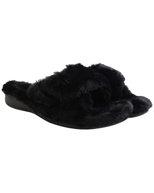 Vionic Indulge Relax Plush Womens Black Slippers