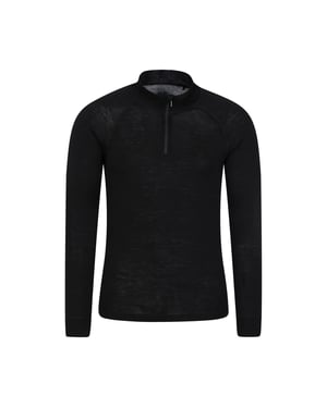 Mountain Warehouse Heren Merino II Base Layer Top (Zwart)