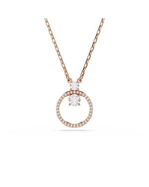Swarovski 'Dextera' Dames Gouden Verzilverd Metalen Ketting - Roze 5692266