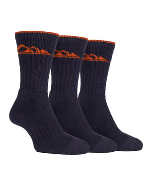 3 Pairs Mens Heavy Cushioned Breathable Outdoor Cotton Hiking Socks