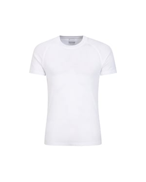 Mountain Warehouse Heren Talus Ronde Hals Thermo Top met Korte Mouwen (Wit)