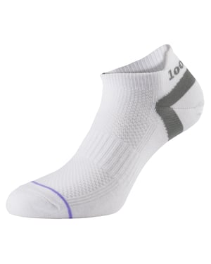 1000 Mile - Mens Ultimate Low Cut Double Layer Moisture Wicking Trainer Socks - White