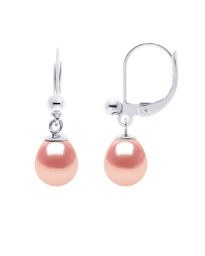 DIADEMA - Earrings - Silver and Real Freshwater Pearls - Pink