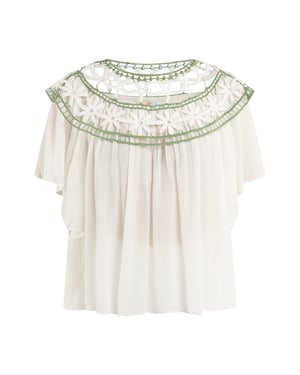 IZIA shirt met bloemenkant gaya