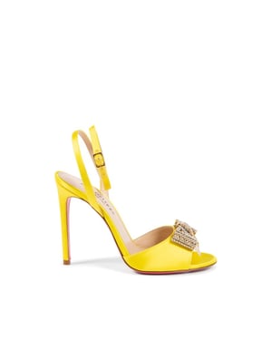 Satin Bow Sandal - Yellow
