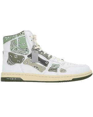 Amiri Bandana Skel Top Hoge Olijfgroene Sneakers