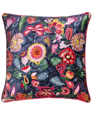 Wylder Tropics Glorine Velvet Piped Polyester Filled Cushion
