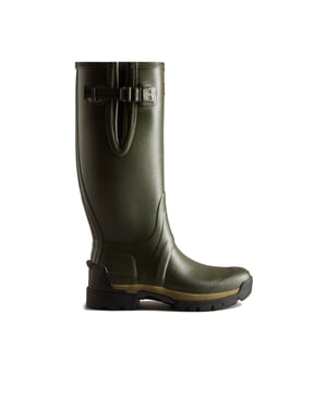 Hunter Balmoral Adj Tec Sole Hoge Laars Donker Olijf