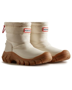 Hunter Intrepid Nylon Damesschoenen Wit Wilg/Gum Wellington Laarzen