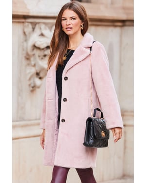 Soft Pink Super Cosy Faux Fur Coat