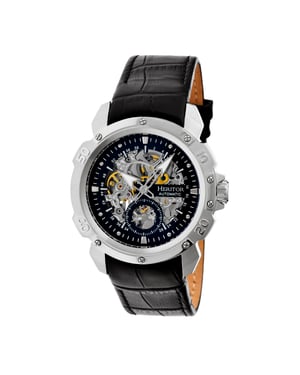 Heritor automatisch Conrad skelet horloge met leren band