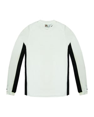 Nike Dri-Fit Logo Long Sleeve Shirt White Black Womens Training Top 260027 100