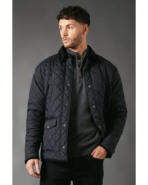 Cord Collar Diamond Quilted Jacket