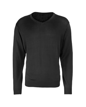 Premier Mens V-Neck Knitted Sweater (Black)
