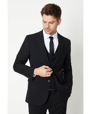 Tailored Fit Black Essential Suit Jacket