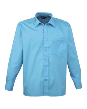 Premier Heren Premier Poplin Formeel Overhemd Met Lange Mouwen (Turquoise)