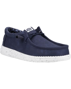 HEYDUDE Wally Canvas 100% Katoen Heren Navy Bootschoenen