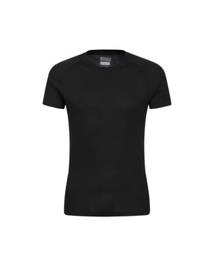 Mountain Warehouse Heren Talus Ronde Hals Thermo Top met Korte Mouwen (Zwart)