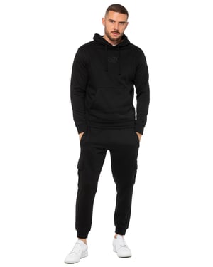 Enzo | Heren Pullover Hoodie Tracksuit Set - Zwart