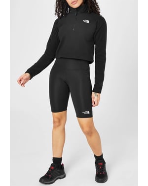 The North Face Womens 100 Glacier Cropped ¼ Zip Fleece in Zwart