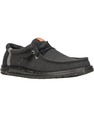 HEYDUDE Wally Elevated Basics Canvas Heren Zwarte Boot Schoenen