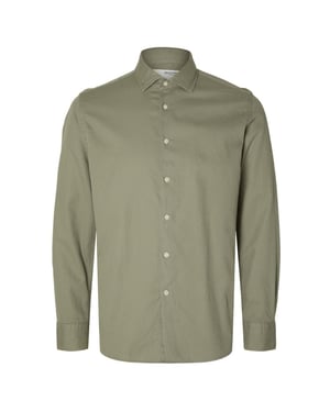 Selected Regbond regular fit overhemd vetiver