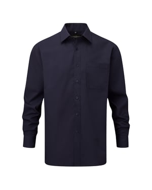 Russell Collection Mens Long Sleeve Shirt (French Navy)