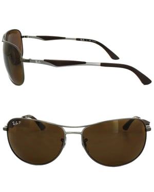 Ray-Ban zonnebrillen 3519 029/83 Gunmetal Brown gepolariseerd 59 mm