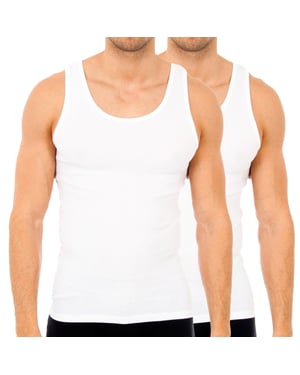 Pack of 2 undershirts with wide straps for men, model AS02300.