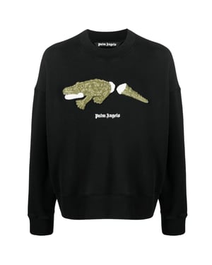 Palm Angels Croco Logo Black Jumper