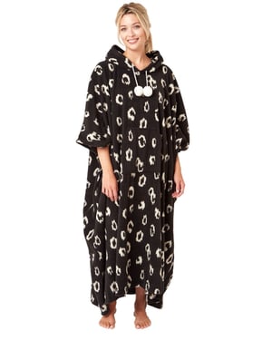 Bold Animal Print Fleece Poncho